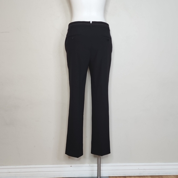 Helmut Lang Black Cropped Tailored Trousers with White Trim Size 6 - Picture 9 of 13